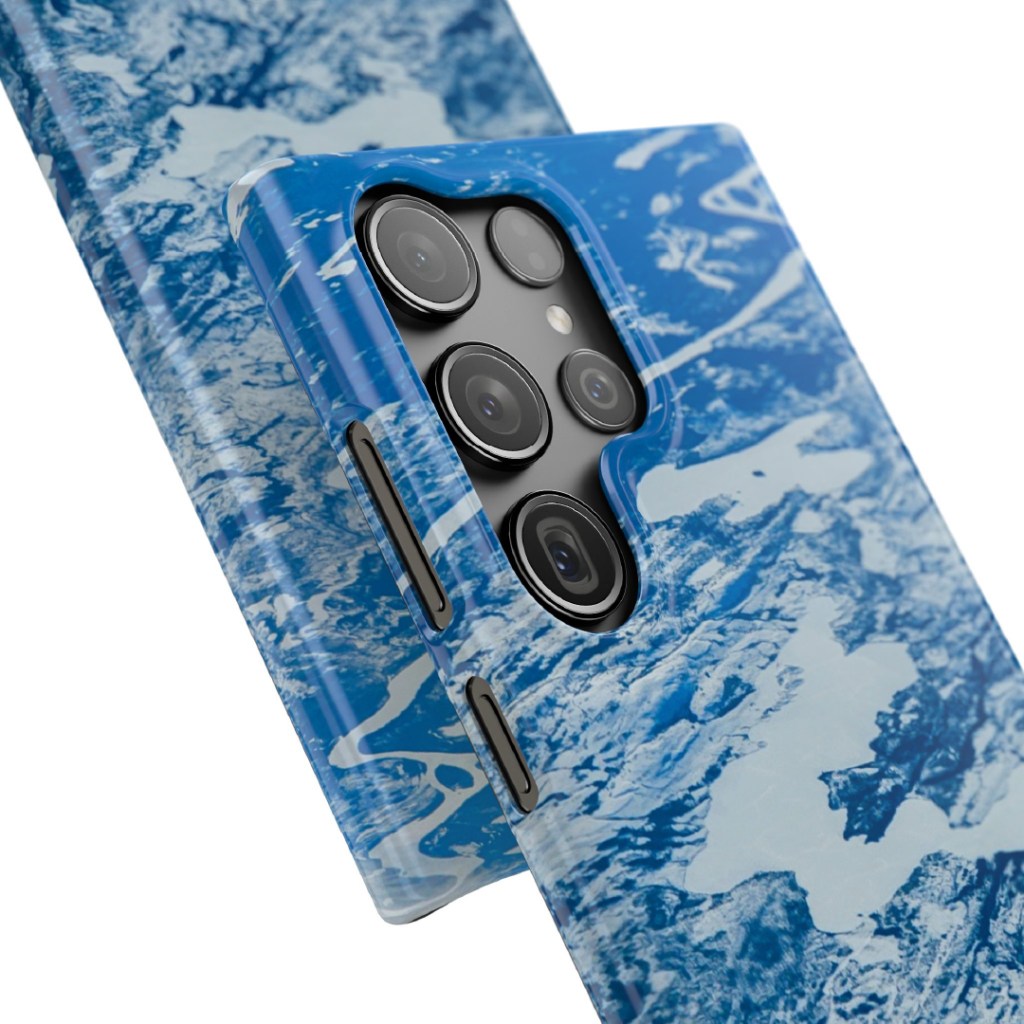 RoyPrints limited edition phone case with blue toile print, available exclusively through the Business Class member portal, limited to 100 pieces globally